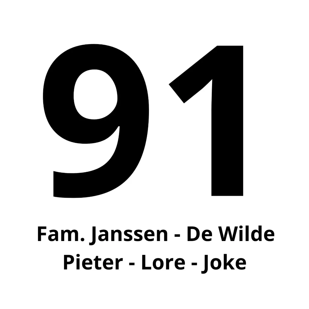 Huisnummer plaatje vierkant 3 lijnen (Blanc)